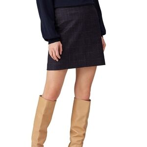 NWOT See By Chloé Ink Navy Dark Plaid Mini Skirt